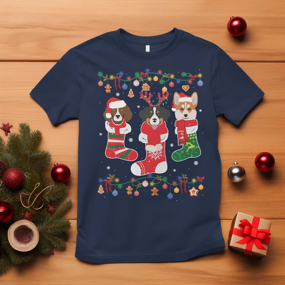 Funny Christmas Dog Owner T Shirt Socks Xmas Holiday - Wonder Print Shop