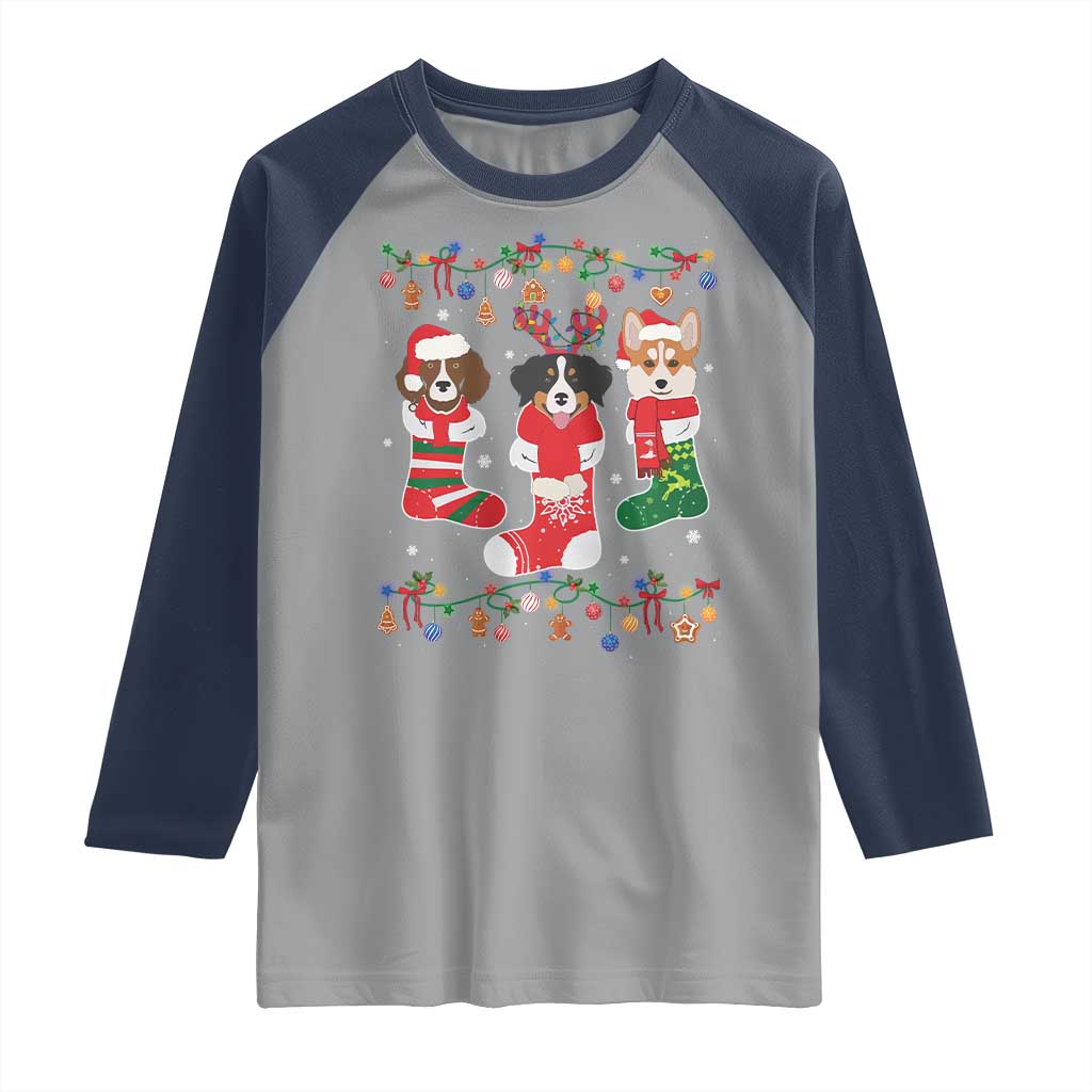 Funny Christmas Dog Owner Raglan Shirt Socks Xmas Holiday - Wonder Print Shop