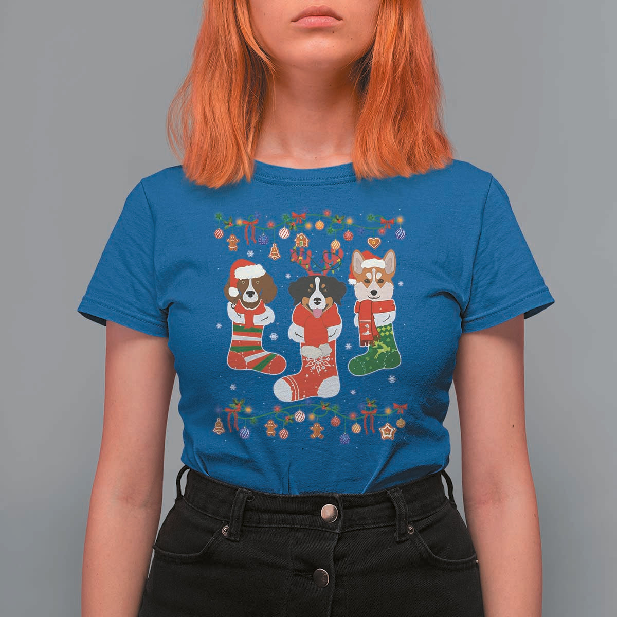 Funny Christmas Dog Owner T Shirt For Women Socks Xmas Holiday - Wonder Print Shop