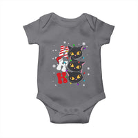 Funny Christmas Black Cat Triple Ho Baby Onesie