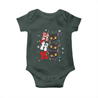 Funny Christmas Black Cat Triple Ho Baby Onesie