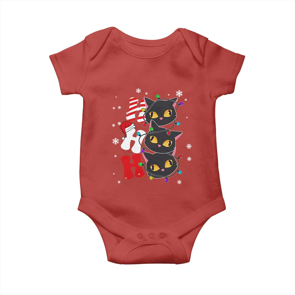 Funny Christmas Black Cat Triple Ho Baby Onesie