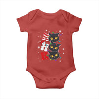 Funny Christmas Black Cat Triple Ho Baby Onesie