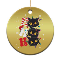 Funny Xmas Black Cat Triple Ho Christmas Ornament - Wonder Print Shop
