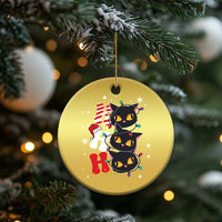 Funny Xmas Black Cat Triple Ho Christmas Ornament - Wonder Print Shop