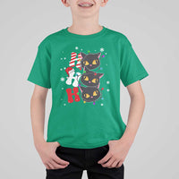 Funny Christmas Black Cat Triple Ho T Shirt For Kid - Wonder Print Shop