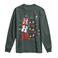 Funny Christmas Black Cat Triple Ho Long Sleeve Shirt