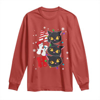 Funny Christmas Black Cat Triple Ho Long Sleeve Shirt