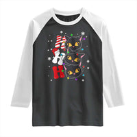 Funny Christmas Black Cat Triple Ho Raglan Shirt - Wonder Print Shop
