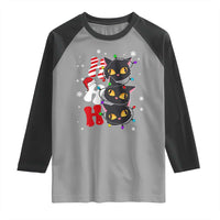 Funny Christmas Black Cat Triple Ho Raglan Shirt - Wonder Print Shop