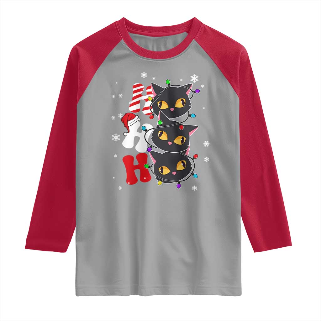 Funny Christmas Black Cat Triple Ho Raglan Shirt - Wonder Print Shop