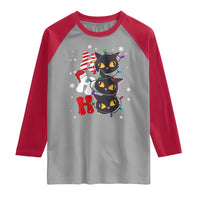 Funny Christmas Black Cat Triple Ho Raglan Shirt - Wonder Print Shop
