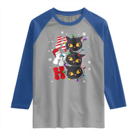 Funny Christmas Black Cat Triple Ho Raglan Shirt - Wonder Print Shop