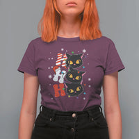 Funny Christmas Black Cat Triple Ho T Shirt For Women - Wonder Print Shop