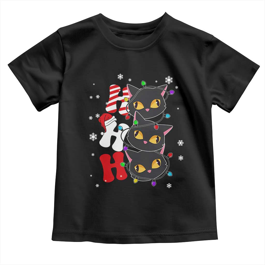 Funny Christmas Black Cat Triple Ho Toddler T Shirt