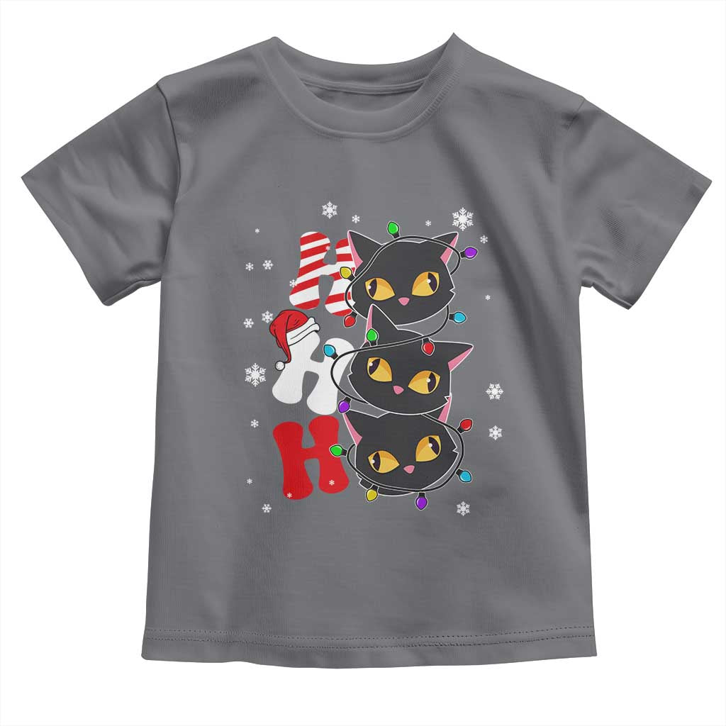 Funny Christmas Black Cat Triple Ho Toddler T Shirt