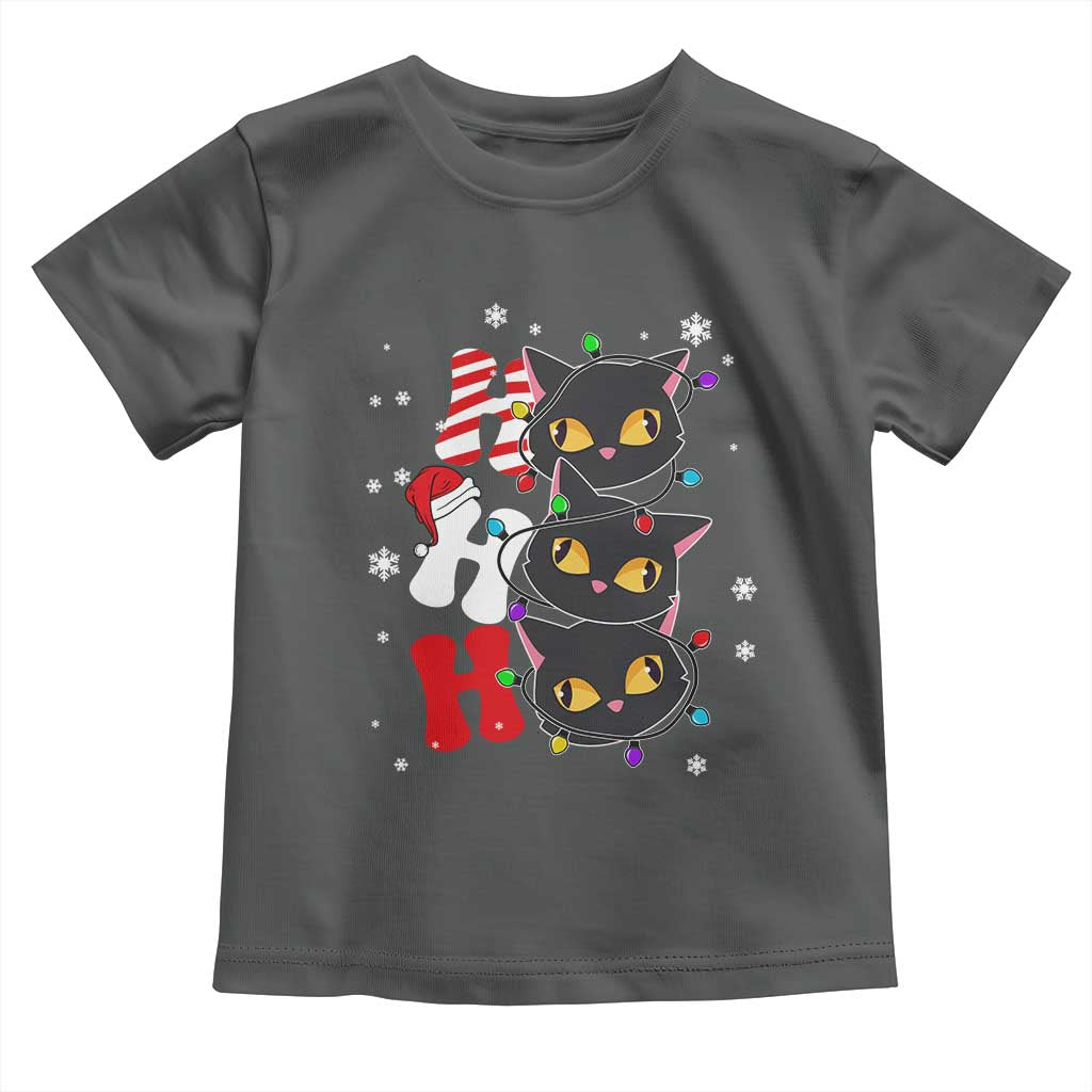 Funny Christmas Black Cat Triple Ho Toddler T Shirt