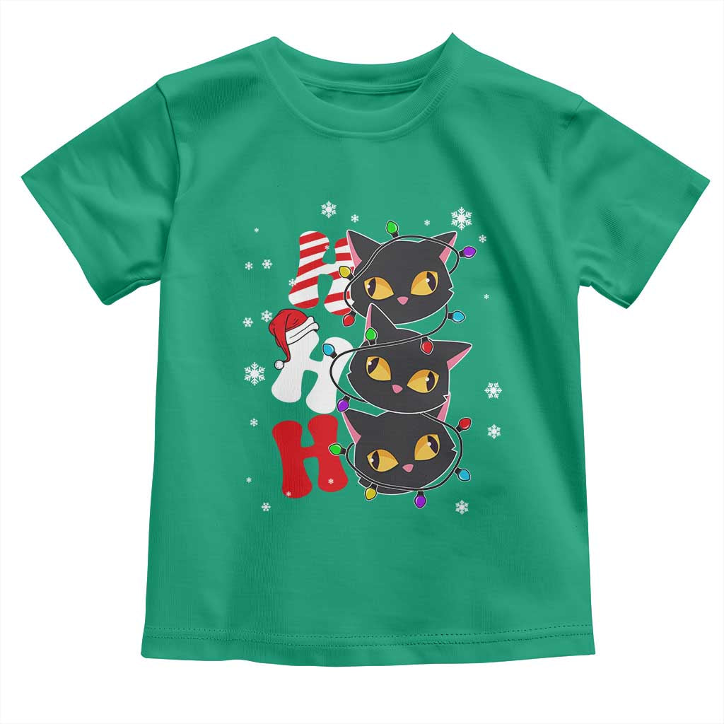 Funny Christmas Black Cat Triple Ho Toddler T Shirt
