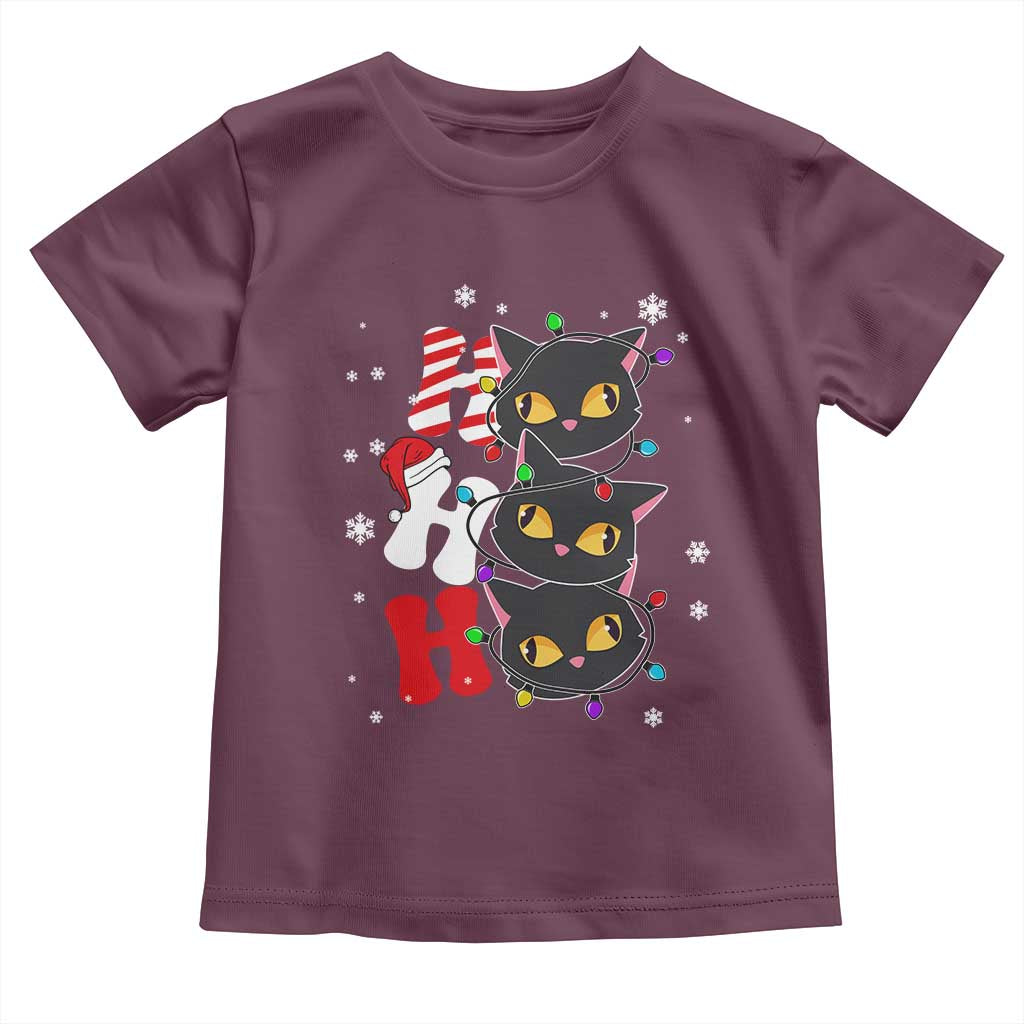 Funny Christmas Black Cat Triple Ho Toddler T Shirt