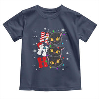 Funny Christmas Black Cat Triple Ho Toddler T Shirt