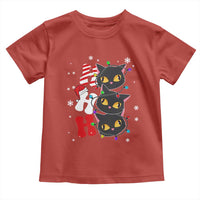 Funny Christmas Black Cat Triple Ho Toddler T Shirt