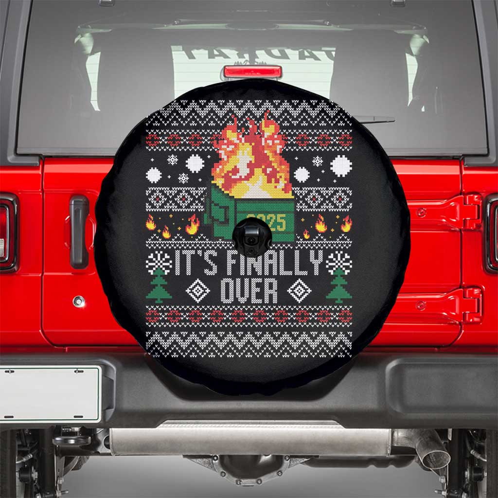 Funny Christmas Lil Dumpster Fire Spare Tire Cover It Is Finally Over 2025 - Wonder Print Shop