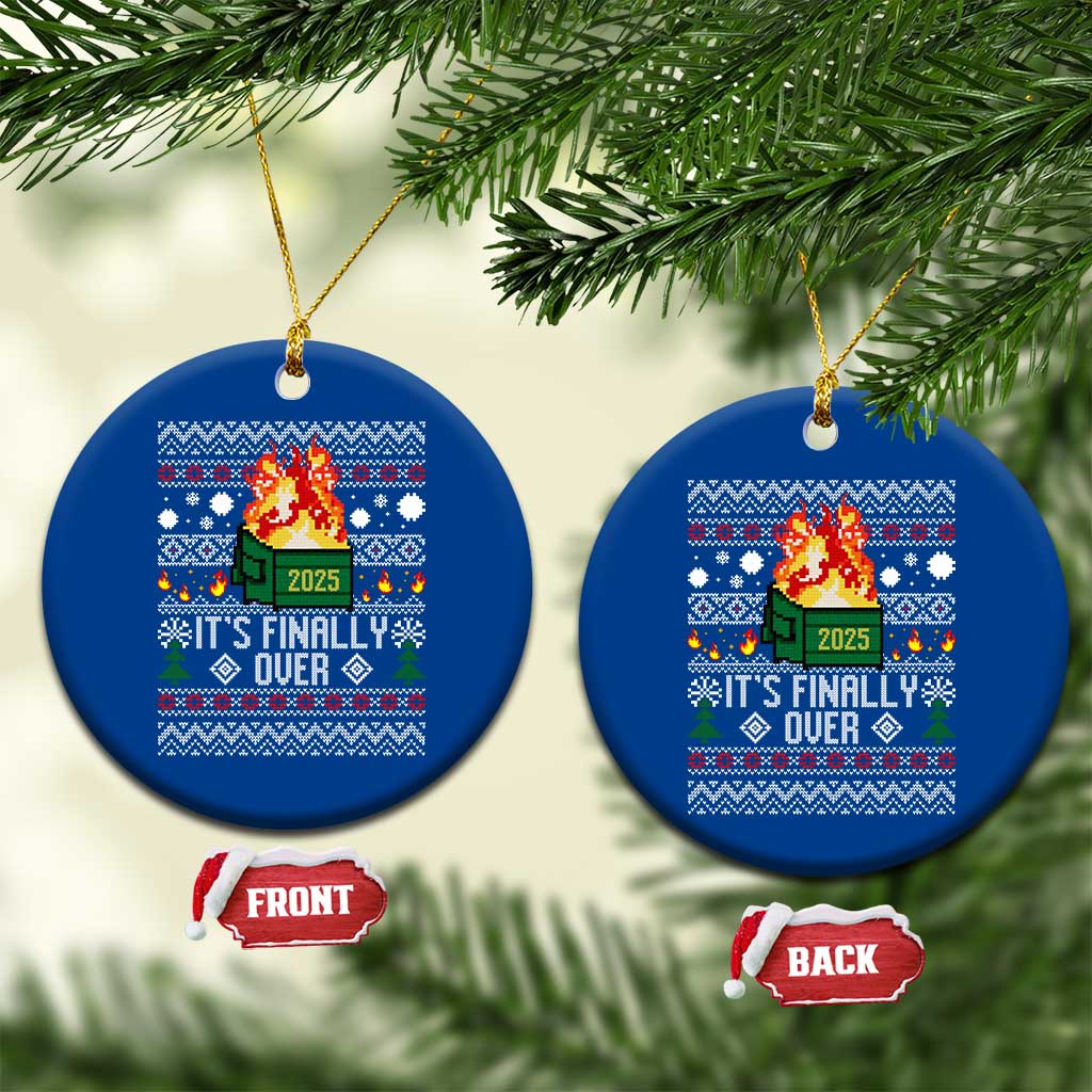 Funny Christmas Lil Dumpster Fire Ceramic Ornament It Is Finally Over 2025 - Wonder Print Shop