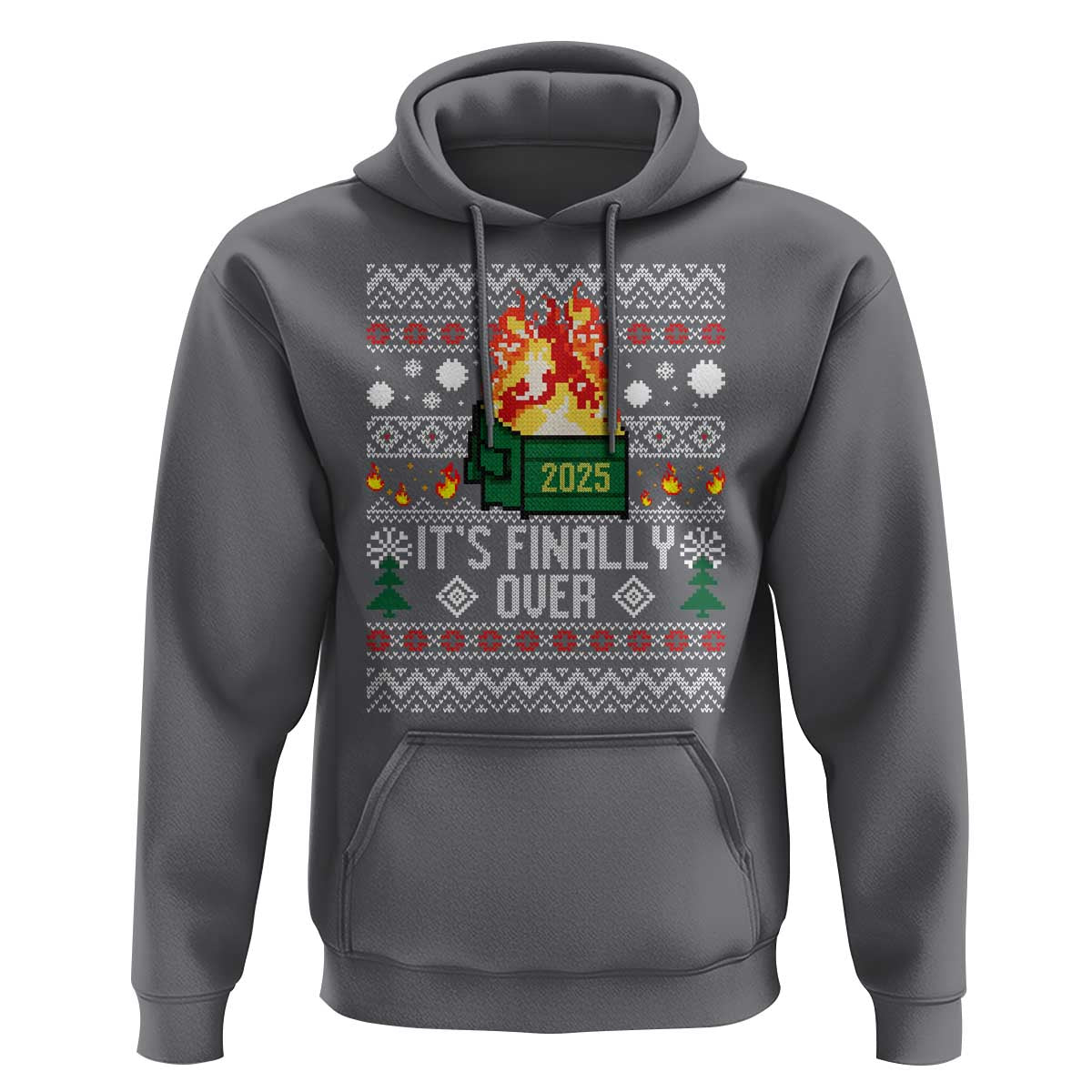 Funny Christmas Lil Dumpster Fire Hoodie It Is Finally Over 2025 - Wonder Print Shop