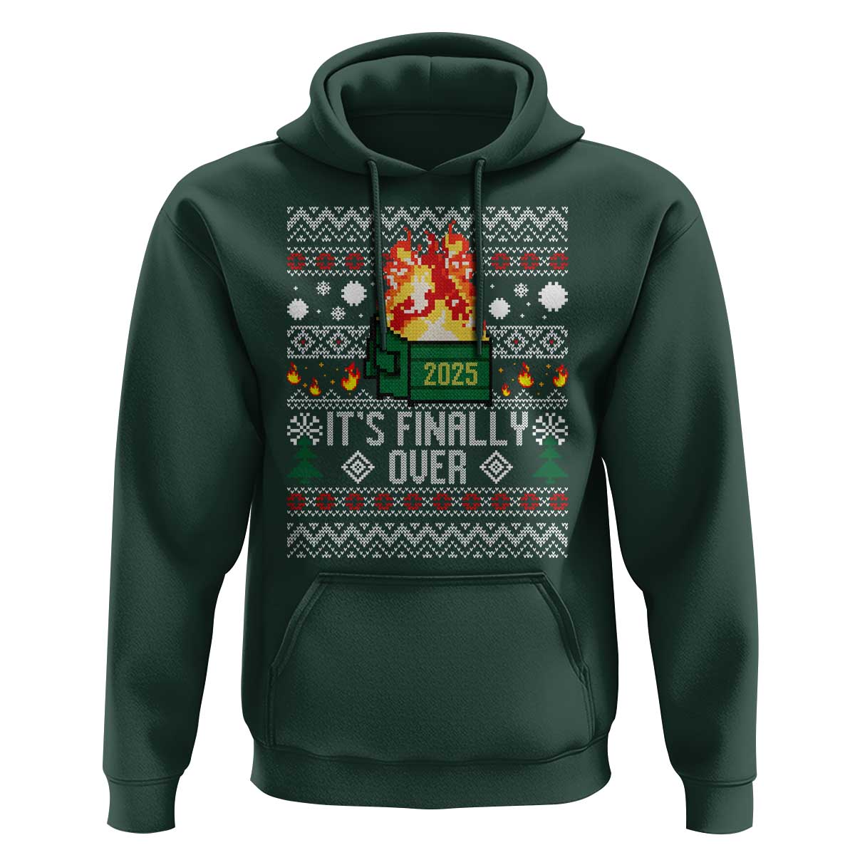 Funny Christmas Lil Dumpster Fire Hoodie It Is Finally Over 2025 - Wonder Print Shop