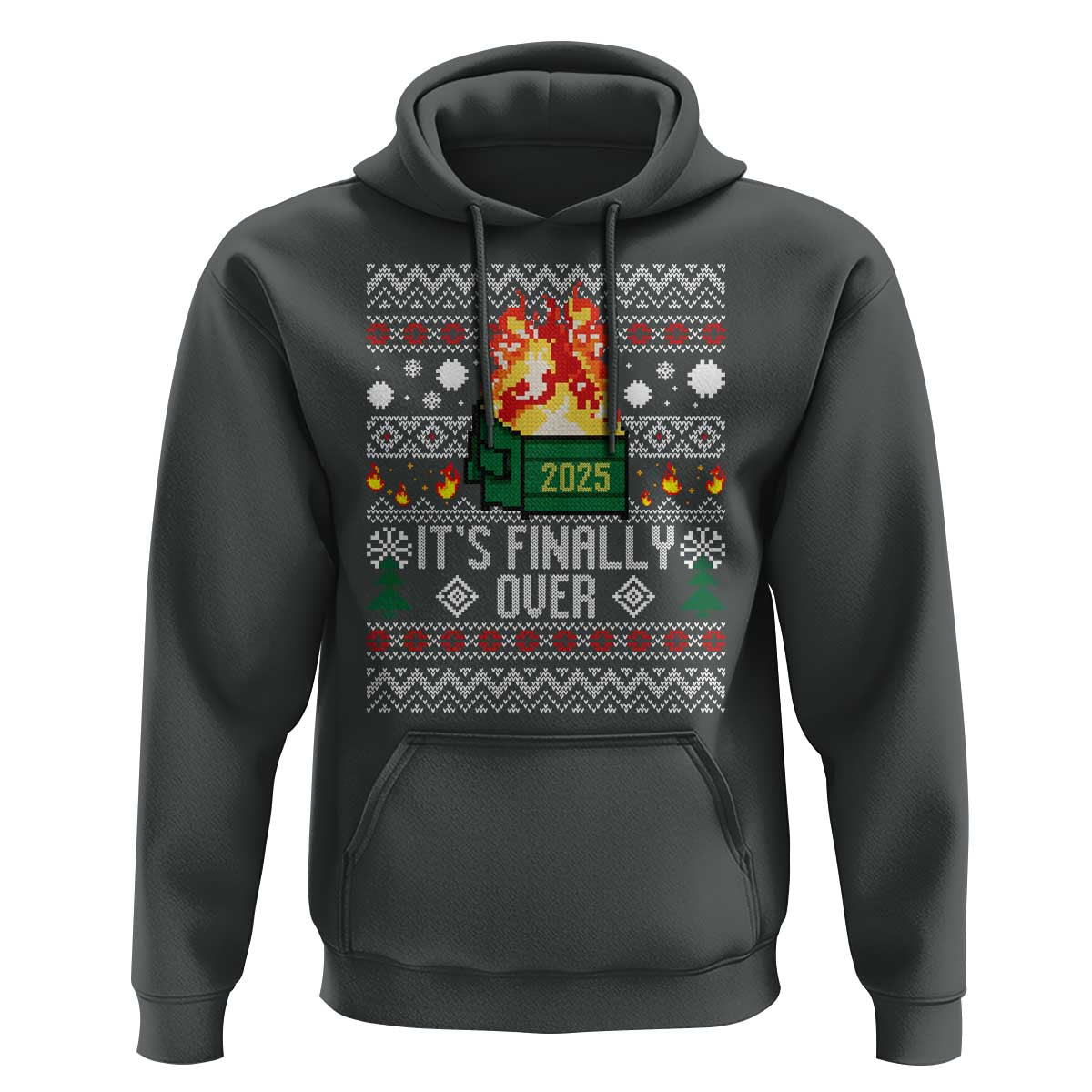 Funny Christmas Lil Dumpster Fire Hoodie It Is Finally Over 2025 - Wonder Print Shop