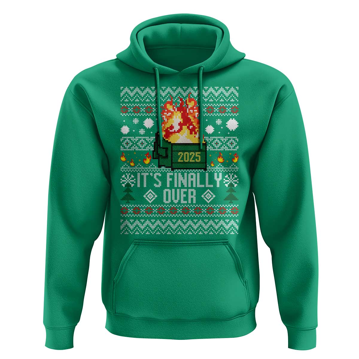 Funny Christmas Lil Dumpster Fire Hoodie It Is Finally Over 2025 - Wonder Print Shop