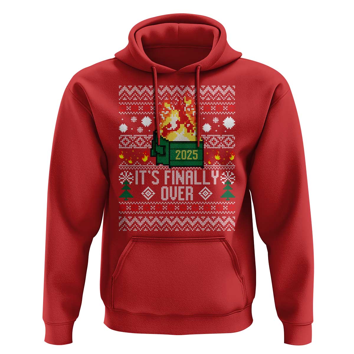 Funny Christmas Lil Dumpster Fire Hoodie It Is Finally Over 2025 - Wonder Print Shop