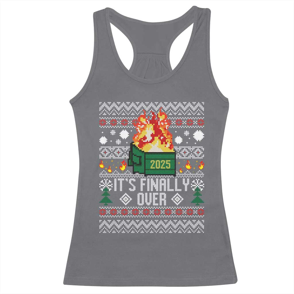 Funny Christmas Lil Dumpster Fire Racerback Tank Top It Is Finally Over 2025 - Wonder Print Shop