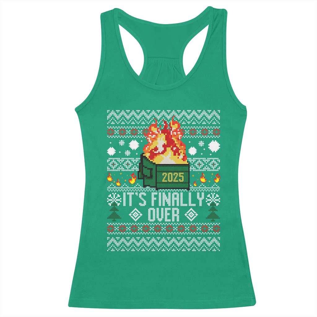 Funny Christmas Lil Dumpster Fire Racerback Tank Top It Is Finally Over 2025 - Wonder Print Shop