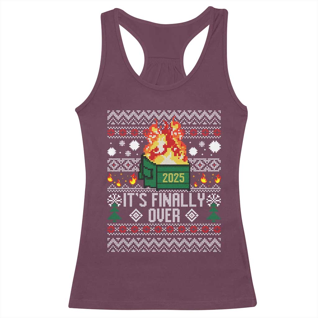 Funny Christmas Lil Dumpster Fire Racerback Tank Top It Is Finally Over 2025 - Wonder Print Shop