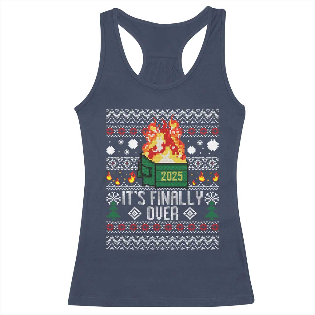 Funny Christmas Lil Dumpster Fire Racerback Tank Top It Is Finally Over 2025 - Wonder Print Shop