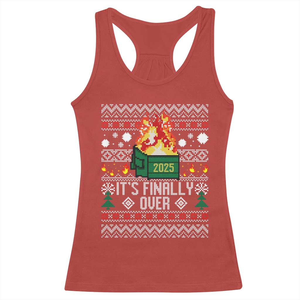 Funny Christmas Lil Dumpster Fire Racerback Tank Top It Is Finally Over 2025 - Wonder Print Shop