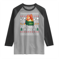 Funny Christmas Lil Dumpster Fire Raglan Shirt It Is Finally Over 2025 - Wonder Print Shop