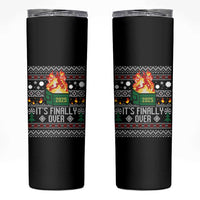 Funny Christmas Lil Dumpster Fire Skinny Tumbler It Is Finally Over 2025 - Wonder Print Shop