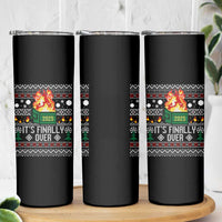 Funny Christmas Lil Dumpster Fire Skinny Tumbler It Is Finally Over 2025 - Wonder Print Shop