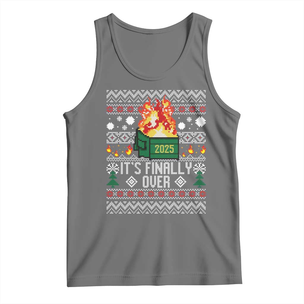 Funny Christmas Lil Dumpster Fire Tank Top It Is Finally Over 2025 - Wonder Print Shop