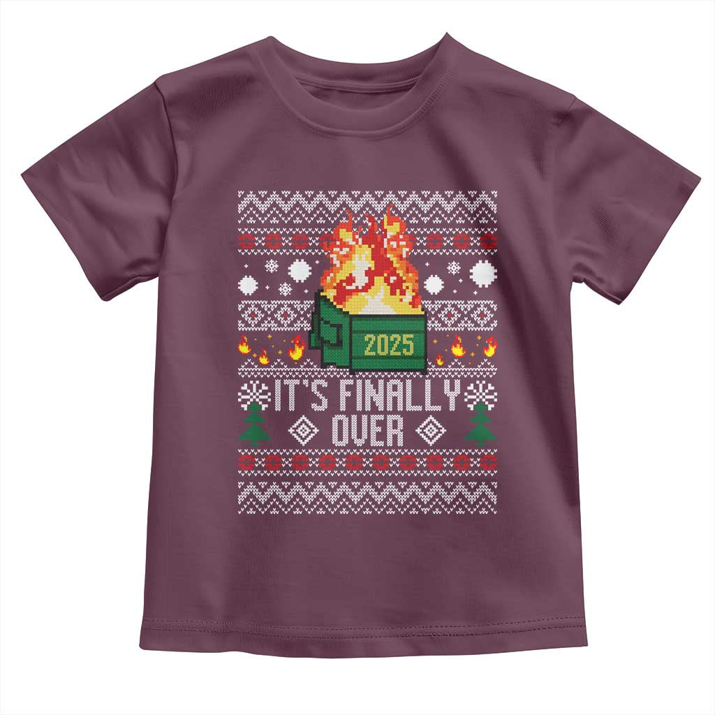 Funny Christmas Lil Dumpster Fire Toddler T Shirt It Is Finally Over 2025 - Wonder Print Shop