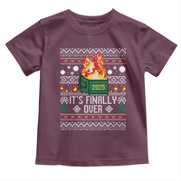 Funny Christmas Lil Dumpster Fire Toddler T Shirt It Is Finally Over 2025 - Wonder Print Shop