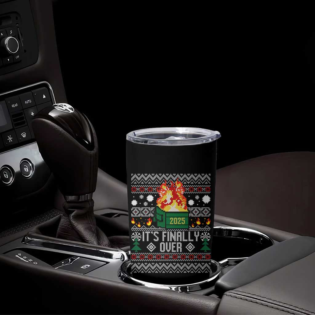 Funny Christmas Lil Dumpster Fire Tumbler Cup It Is Finally Over 2025 - Wonder Print Shop