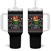 Funny Christmas Lil Dumpster Fire Tumbler With Handle It Is Finally Over 2025 - Wonder Print Shop
