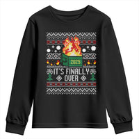 Funny Christmas Lil Dumpster Fire Youth Sweatshirt It Is Finally Over 2025 - Wonder Print Shop