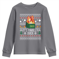 Funny Christmas Lil Dumpster Fire Youth Sweatshirt It Is Finally Over 2025 - Wonder Print Shop