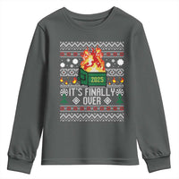 Funny Christmas Lil Dumpster Fire Youth Sweatshirt It Is Finally Over 2025 - Wonder Print Shop