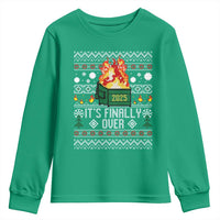 Funny Christmas Lil Dumpster Fire Youth Sweatshirt It Is Finally Over 2025 - Wonder Print Shop