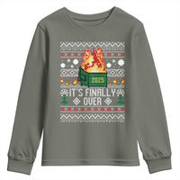 Funny Christmas Lil Dumpster Fire Youth Sweatshirt It Is Finally Over 2025 - Wonder Print Shop